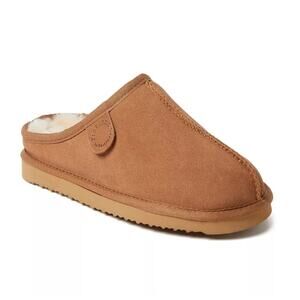 Fireside By Dearfoams Clog/Slipper Mens 9 Tan Suede Genuine Australian Shearling